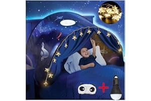FLAYOR Dream Tents unisex Tente De Lit Enfant,Tente Tunnel Enfants,Tente Enfant Pliable Pop Up,Tente De Lit avec LED, Tente De Jeu avec Lumiere,Cadeau d'anniversaire De Noël (Marche dans l'espace)