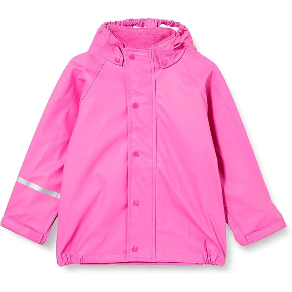 JAN & JUL Waterbestendige fleece gevoerde regenjas voor kinderen met capuchon, Fleece gevoerd: Nebula Blue, 8 jaar