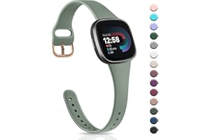TOBFIT Strap compatible for Fitbit Versa 3 Straps/Sense/Sense 2 Strap for Women Men, Soft Slim Thin Silicone Replacement Band Wristband Watchband for Fitbit Versa 4