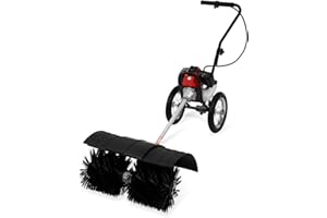 EBERTH Sweeper Miotła spalinowa Miotła benzynowa 3 KM, silnik 2-suwowy, 52 cm3, z kołami, w zestawie 2x walec zamiatający 30 cm, szerokość zamiatania 60 cm, osłona ochronna na walcu