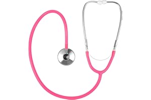 TOYANDONA Kids Stethoscope that Works, Real Working Nursing Stethoscope for Kids Role Play, Cute Pink Doctor Pretend Game Doctor Nurse Costume Accessories for Toddlers 3-7