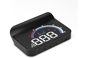 AMROOLOO Auto HUD Head up Display, OBD2 e GPS HUD a doppia modalità, tachimetro, KM/H e MPH, compatibile con tutte le automobili