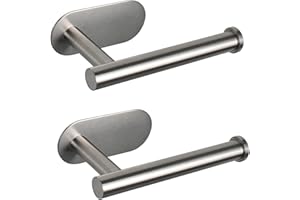 MARKCCO Lot de 2 Porte-Rouleaux de Papier Toilette Auto-adhésifs, épais SUS304 en Acier Inoxydable de qualité supérieure, sans perçage, Convient pour Salle de Bain, Cuisine, buanderie