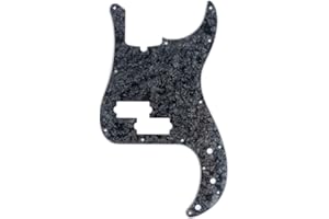 Musiclily Pro 13 Löcher P Bass Pickguard Schlagbrett für 4-Saiter American Precision Bass, 4 lagig Black Pearl
