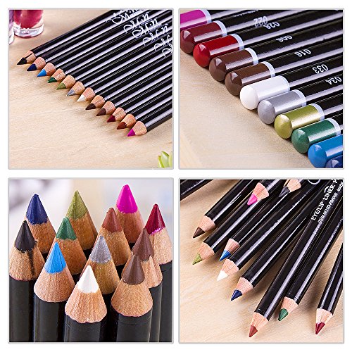 Lipliner,VALUE MAKERS 12 Farben Lipliner set Glitter Lidstrich Hilfe für Eyeliner - 6
