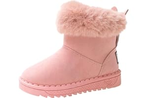 Fudaolee Kinder Winterstiefel Mädchen Warme Schneestiefel Jungen Plüsch Gefütterte Stiefeletten Baby Kleinkindschuhe Weichsohlen Schlupfstiefel