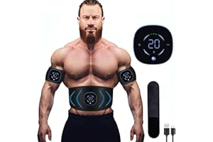 Yonars EMS Electroestimulador Muscular Abdominales, 10 Modos, 20 Niveles Diferentes para, Electroestimulacion Estimulación ABS Trainer para Abdomen/Brazo/Piernas/Cintur