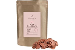 ORIGONUTS PATISSERIE & CHOCOLATERIE ORIGONUTS Pepitas de Chocolate con Leche 52% de Cacao Chips de Chocolate para Fundir y Hornear Gotas de Chocolate Cobertura Chocolate Reposteria y Pasteleria Fuente de Chocolate | 500 g