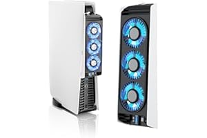 NHQZ Accessori di Raffreddamento per PS5,Ventola di Raffreddamento PS5 con LED,Controllo Automatico Della Velocità e Hub USB 3.0 per Dischi PS5 ed Edizione Digitale,non per PS5 Slim & PS5 Pro