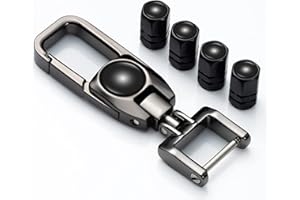 LABSTANDARD Portachiavi auto e Tappini gomme auto per Mercedes Benz A C E S GLK CLA GLA GLC GLE CLS SLK AMG,portachiavi in metallo e tappi valvola, auto accessori, Nero
