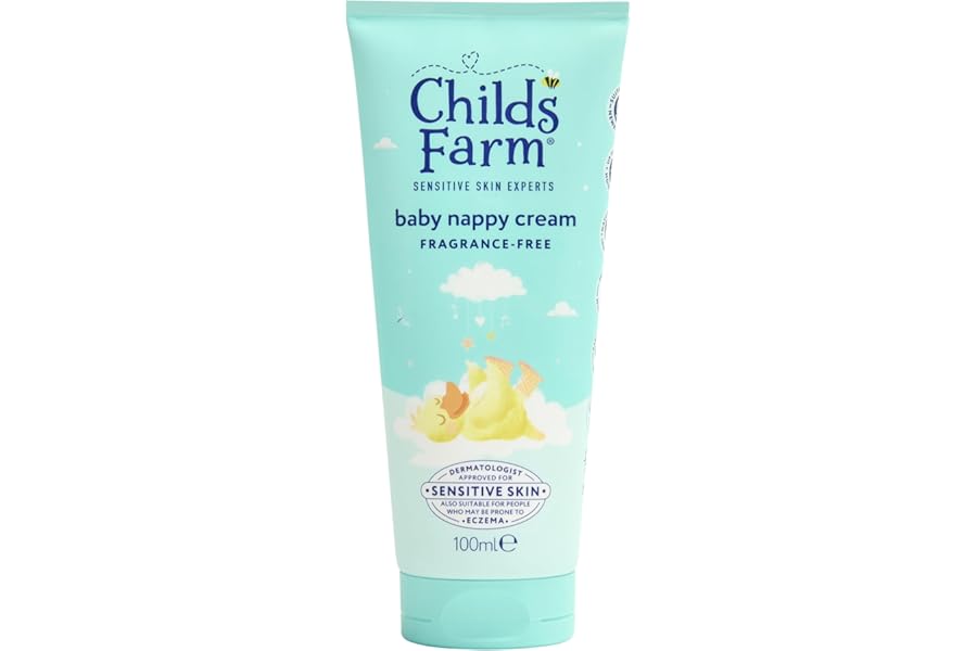 Childs Farm Baby Nappy Cream, Fragrance Free | Soothing, Moisturising & Hydrating | Suitable for Newborns with Dry, Sensitive & Eczema-prone Skin, 100ml