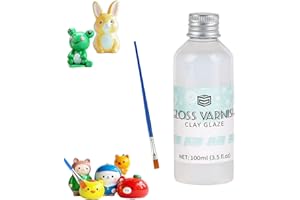 Cutiolly Air Dry Clay Glaze,Glasur für Ton Lufttrocknend,100ML Lufttrocknender Tonlack,Varnish für Selbsttrocknenden Ton,Gloss Varnish Clay Glaze für Acrylfarben,Wasserdichter,Kratzfester Lack