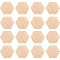Healifty - Lot De 50 Formes Hexagonales En Bois De Hêtre 50mm, Pour DIY, Peinture, Décoration - 9