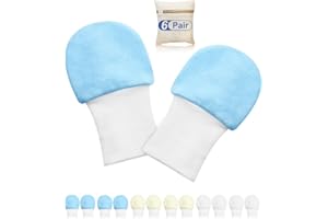 1 ONE ENJOY Guantini Neonato Antigraffio Cotone Guanti Neonato Antigraffio, Guantini Neonato, Guanti Neonati Antigraffio per bebè 0~6 mesi 6 Paia