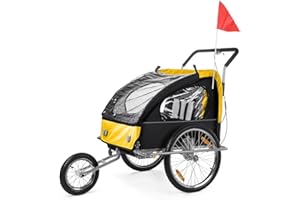 CONVERTIBLE JOGGER REMORQUE VELO 2EN1 JUSQU'A 2 ENFANTS AMORTISSEUR
