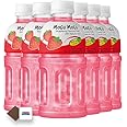 Mogu Mogu Flavored Drinks 6x320ml, STRAWBERRY - Nata De Coco Juice - Refreshing Taste - Fun Drinking During Hot Summers Or Take Them On Trips & Picnics Boxed Treatz
