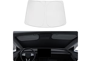 ‎BASENOR BASENOR 2017-2025 Tesla Modell Y Modell 3 Windschutzscheibe Sonnenschirm Falten Frontfenster Sonnenschutz Vollabdeckung, Hitze UV Schutz Visier Zubehör (Fit Modell 3 Highland-Modell Y 2026 Refresh)