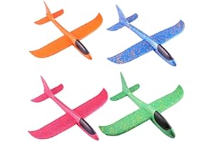 OUMEZON 4 stücke Segelflugzeug Schaum Flugzeug styropor Styroporflieger Flugzeug Kinder Flugzeug Spielzeug Outdoor Wurf Segelflugzeug Werfen Fliegen Modell für Kinder Kindergeburtstag ca 36cm