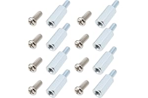 eMagTech 8 szt. M4 x 15 + 8 sześciokątnych śrub M4 x 10 śrub do montażu stojaka na monitor VESA, kompatybilny z Samsungiem