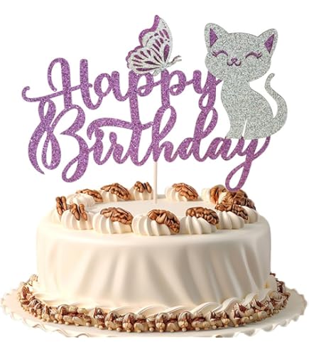 32 stuks schattige kattentaarttoppers, cupcake-toppers, kitten, cartoon, taarttopper, cupcake-decoratie, dessert picks voor baby's, kinderen, verjaardagsfeest, feest, onder fans, verjaardagsfeest