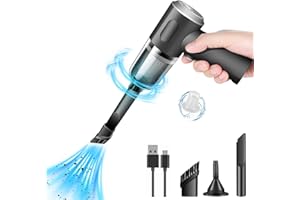 Bemkia Aspirateur Voiture - 5000 PA Aspirateur à Main Voiture Puissant, 2 en 1 Mini Aspirateur Portable et Rechargeable pour Maison,Voiture, Bureau Table,Canapé