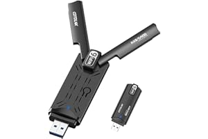 ‎COTDLNK AXE5400 WLAN Stick für Desktop/Laptop/PC, COTDLNK USB 3.0 WLAN 6 Adapter für Windows 10/11, WiFi Dongle Tri-Band 2.4G/5G/6G, OFDMA MU-MIMO und WPA3 Verschlüsselung