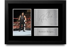 HWC Trading Roman Reigns A4 Gerahmte Signiert Gedruckt Autogramme Bild Druck-Fotoanzeige Geschenk Für Wwe Wrestling-Fans