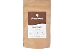 FRATE MATE Magic Powder Maté - Goût Chocolat/Cacao - Super-Aliments et champignons adaptogènes | 30 portions, boisson instantanée gourmande