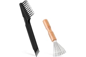 Molain Narzędzie do czyszczenia grzebieni i szczotek do włosów, 2 szt. szczotka do czyszczenia grzebienia z metalowym drutem