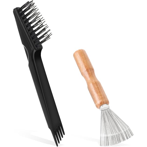 FRCOLOR Haarbürstenreiniger – 2 Stück Mini-Bürste Mit Metalldraht Zur Haar- & Staubentfernung | Für Zuhause & Salon