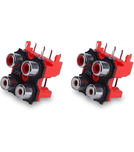 AV Concentric Outlet – 4 RCA Female Jack, 8-Pin Connector – Panel Mount, 2 Pieces