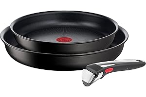 Tefal Ingenio Unlimited On - Juego de 2 Sartenes 22/26 cm + Mango extraíble, Apto inducción, antiadherentes, revestimiento titanio, Thermo-signal, sin PFOA, apto lavavajillas y horno