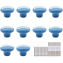 Set Di 10 Pomelli Rotondi Colorati In Ceramica Con Foro Singolo Per Cassetti Armadi Credenze Porte 98316222