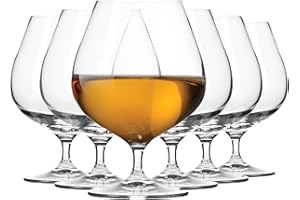 Krosno Verres à Cognac Brandy Whisky Degustation | Lot de 6 | 550 ML | Collection Harmony | Parfait la Maison, Les Restaurant,s Les Fêtes | Lavable au Lave-vaisselle