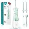 COSLUS Water Flosser Pick for Teeth: 4 Modes Cordless Portable 300ML Larger Tank Water Teeth Cleaner IPX7 Waterproof Oral Irrigator Flossing Cleaning Picks for Home Travel FC5360