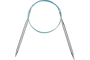 Aeelike Aiguilles à tricoter circulaires de 7mm - 100cm - Aiguilles circulaires en métal avec câble flexible - Aiguilles à tricoter fixes en acier inoxydable - Aiguilles à tricoter longues et rondes