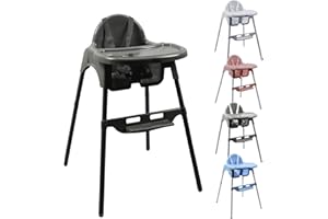 Monsieur Bébé - Chaise haute enfant, réglable hauteur et tablette - Plusieurs coloris