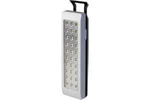 POLY POOL | PP3305AM Lampada di Emergenza Ricaricabile 30 Led 150 Lumen Luce di Emergenza Senza Fili 230V Lampada di Emergenza Led Automatica per Casa Campeggio di Colore Bianco e Nero