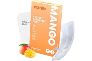 ESMILE - 28 Strisce Sbiancanti Denti a Frutta a gusto Mango,Trattamento Professionale a Casa, Rapido e Sicuro, 14 Trattamenti per la tua Igiene Orale