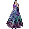 Women's Dot & Ikkat Print With foil work Tussar Silk Lehenga Choli Set