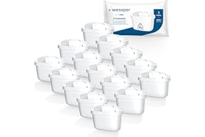 Wessper Cartouche filtrante Compatible avec Brita Maxtra+, Marella Carafe, AmazonBasics, lot de 15