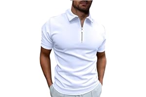uxxnjfg Polo Homme Manches Courtes Col V Tshirt D'été Sportswear Golf Fitness Slim Fit T-Shirt Running Pas Cher Haut Top