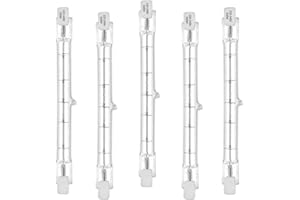 VINBE Lampadina alogena regolabile ecologico R7S 118mm, 400W=500W, 230V 7750LM bianco caldo T3 J118 faretto alogeno lineare per illuminazione (5 confezioni)