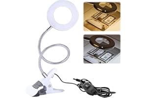 Nizirioo Lámpara LED de tatuaje: lámpara de mesa portátil con 2 colores, lámpara de pinza, enchufe USB para extensión de pestañas, salón de manicura de belleza