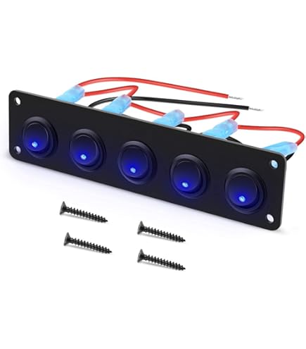 10 Pezzi Interruttori A Bilanciere ON/OFF 12V - 5 Con Cavo E 5 Senza, Per Auto E Moto, Nero