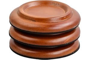 DAELESR 3 Stk Klavieruntersetzer für Konzertflügel, Möbel Beinpolster Klavierfuß Pads aus Hartholz, Piano Caster Cups Pads, Bodenschoner mit Schaumstoff-Stoßdämpfer für Teppiche- & Bodenschutz (Braun)