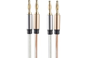 BOLONGKING Kabel głośnikowy HI-FI z czystej miedzi, kabel liniowy wtyczek bananowych (1,8 m)