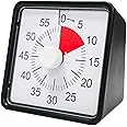 The AutoStory 60 Minute Visual Timer Clock for use in Kitchen, School, Office, Homework, Gaming, Sleeping & Teaching. Easy to use, Silent & Effective Time Management Tool for Kids and Adults (Black)