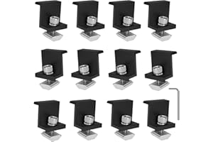 JEEJINYAN 12 Stück Solar Endklemmen 30MM Schwarz, Solarmodul Halterung Mittelklemmen, Modulklemmen, PV Halterungen Solar Befestigung, Photovoltaik Montageschiene für Dach- & Bodenhalterungen Solarmodule