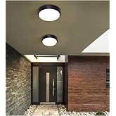 Ucuz Geldi Banyo Tavan Lambası Artos 20w Yuvarlak Siyah Balkon Lambası 6400k Beyaz Led Işık Teras Duvar Lambası (Siyah)
